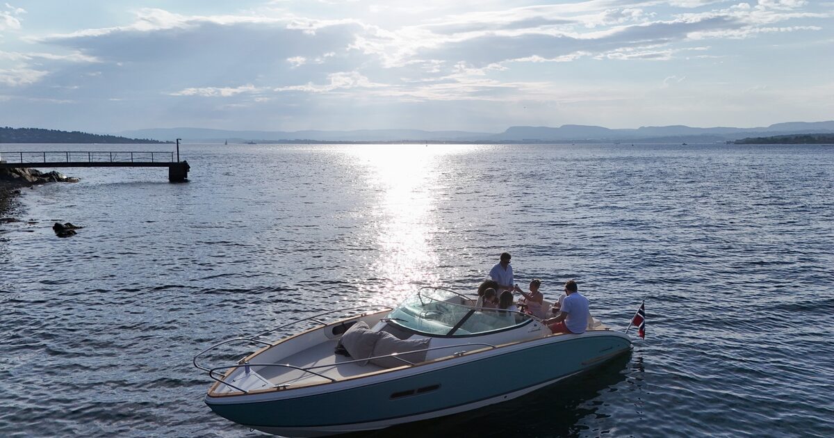 Low skerries and still water in evening light